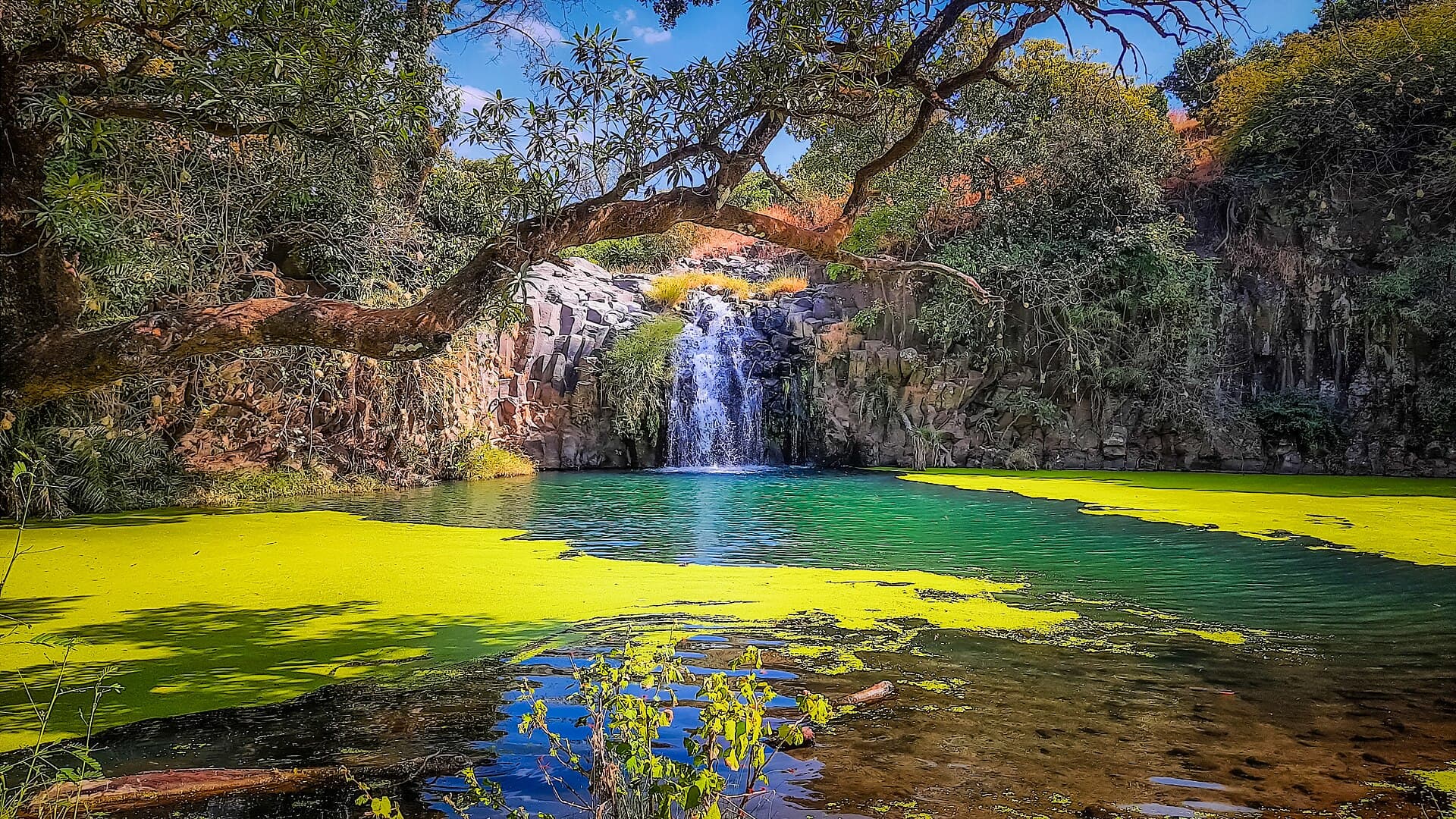 Sudan's highest point and its volcanic surprise — a mountain range in Darfur hiding crater lakes, waterfalls, and lush highland forest amid the surrounding semi-desert.