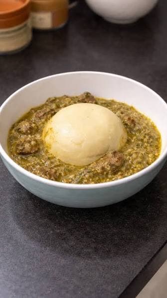 Asida with okra stew